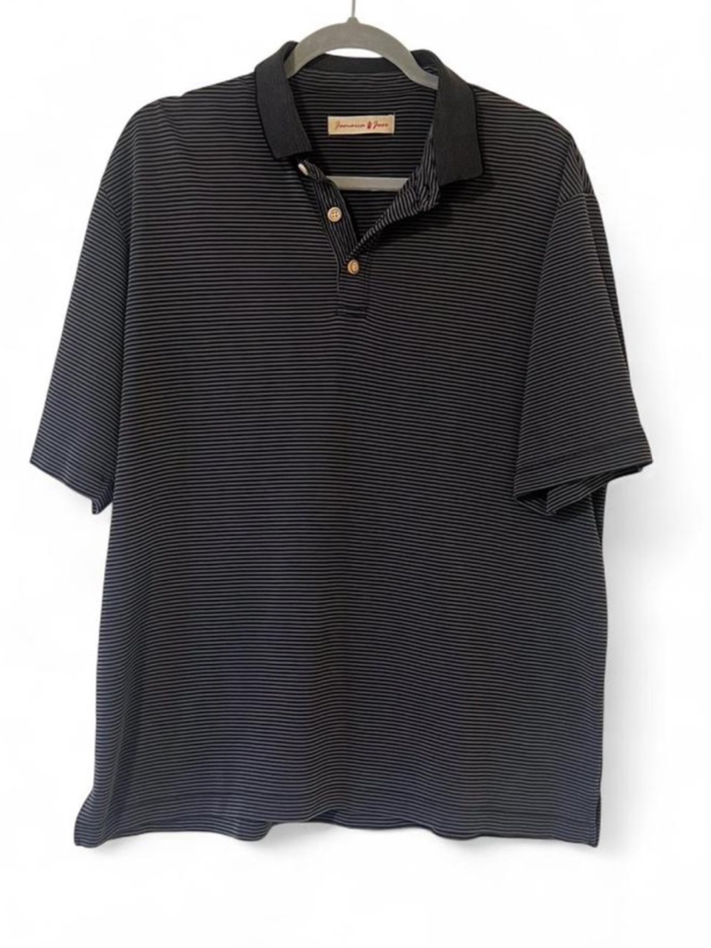 Jamaica Jaxx Men's Black Striped Polo Shirt